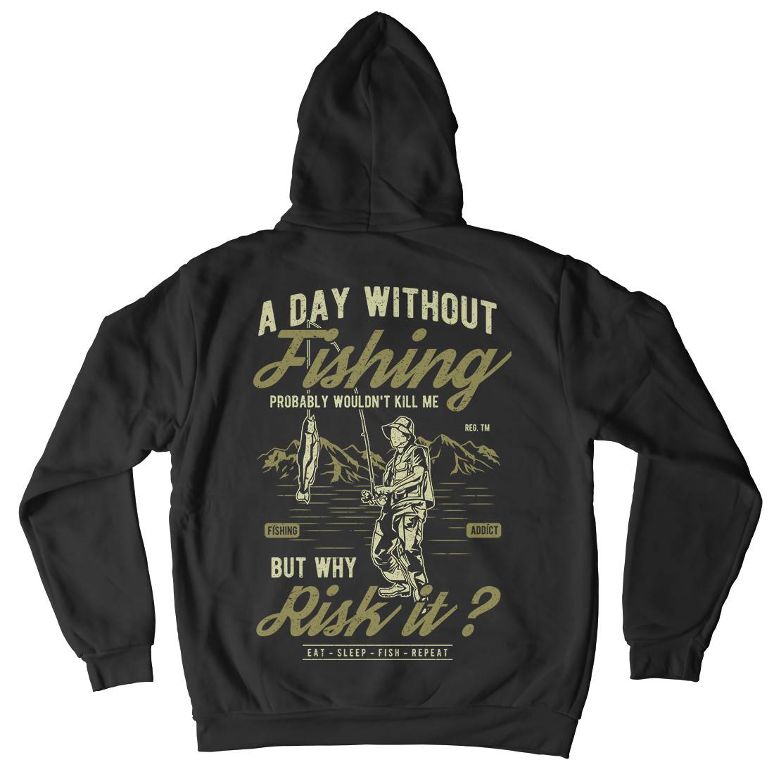 A Day Without Mens Hoodie With Pocket Fishing A602