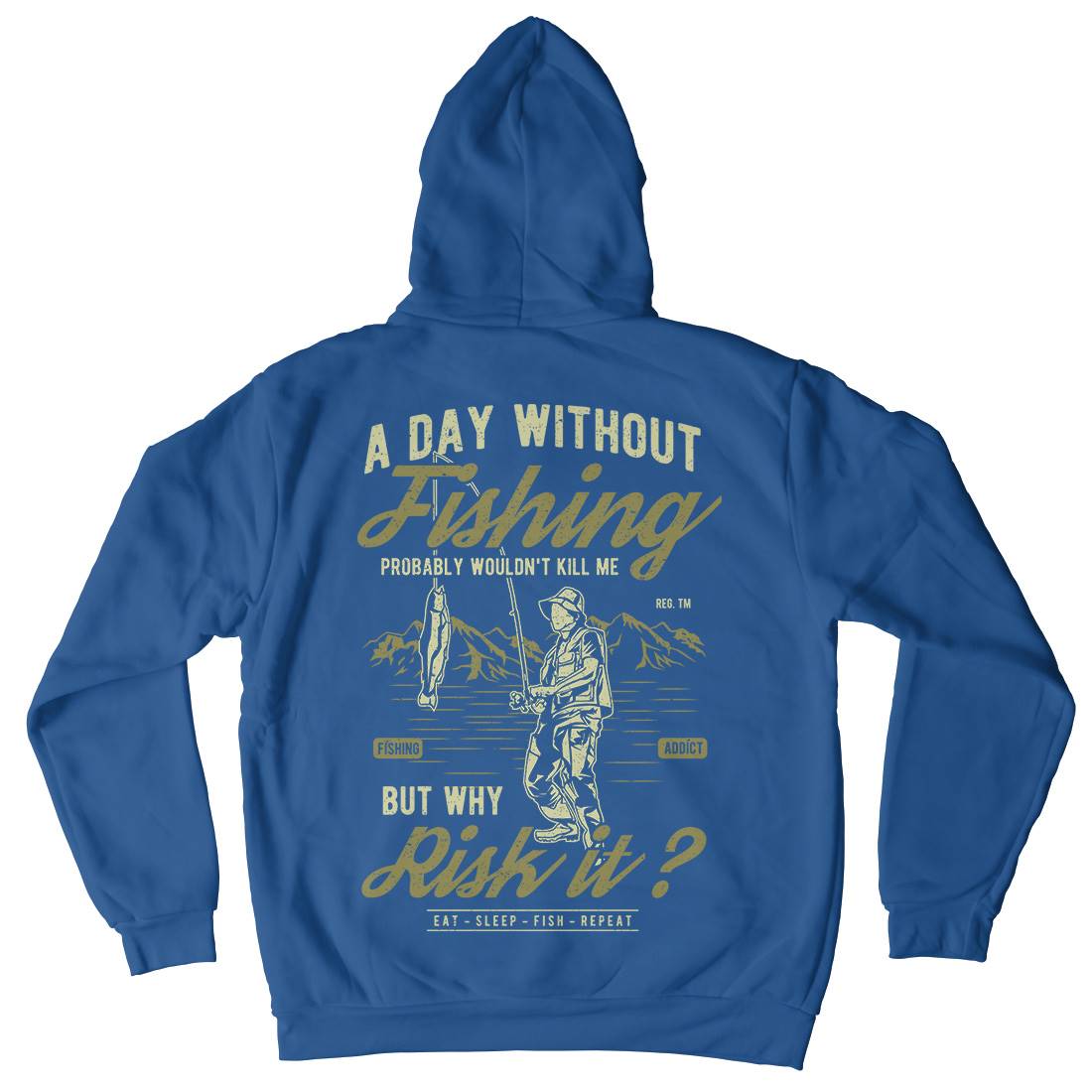 A Day Without Kids Crew Neck Hoodie Fishing A602