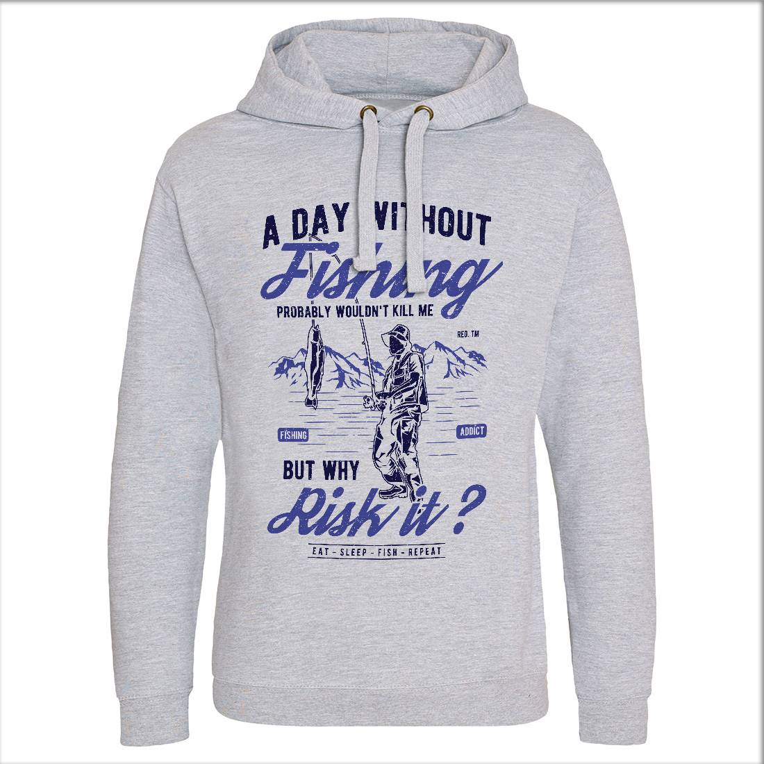 A Day Without Mens Hoodie Without Pocket Fishing A602
