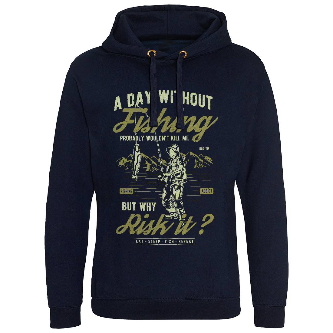 A Day Without Mens Hoodie Without Pocket Fishing A602