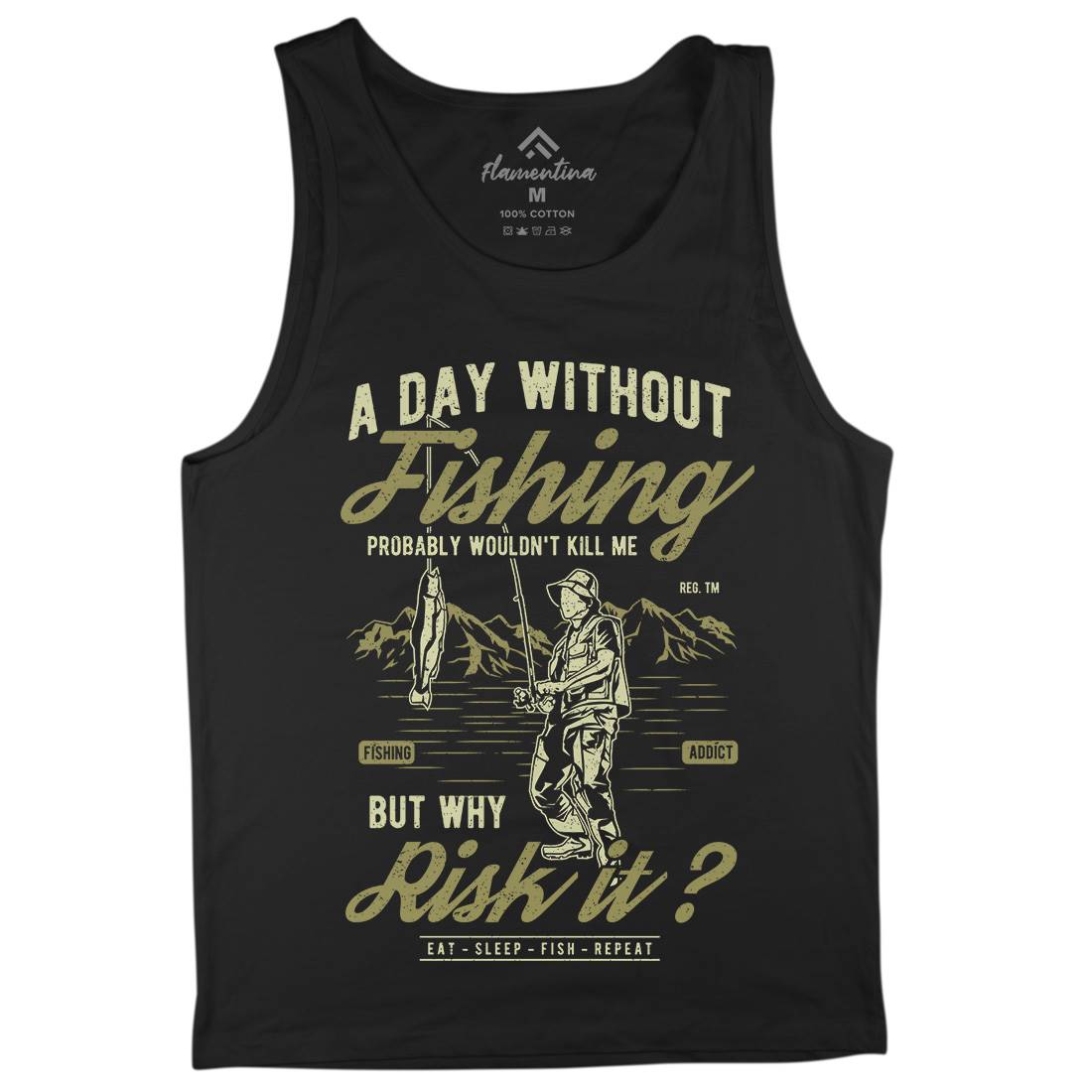 A Day Without Mens Tank Top Vest Fishing A602
