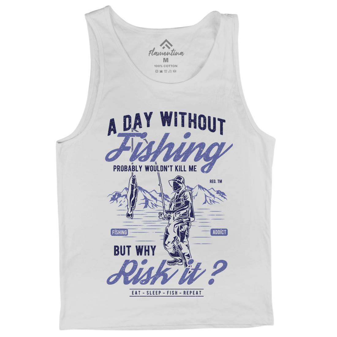 A Day Without Mens Tank Top Vest Fishing A602