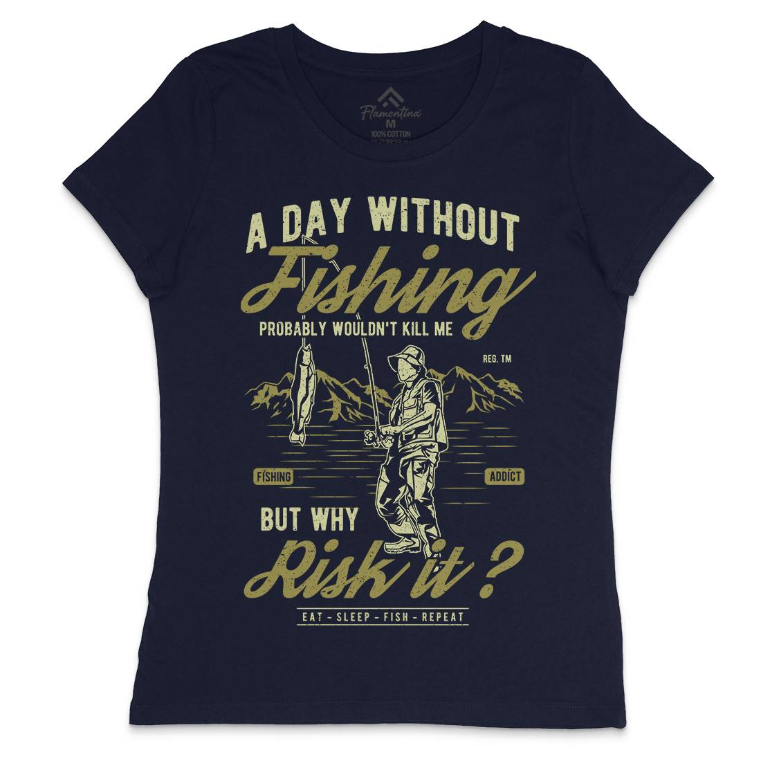 A Day Without Womens Crew Neck T-Shirt Fishing A602