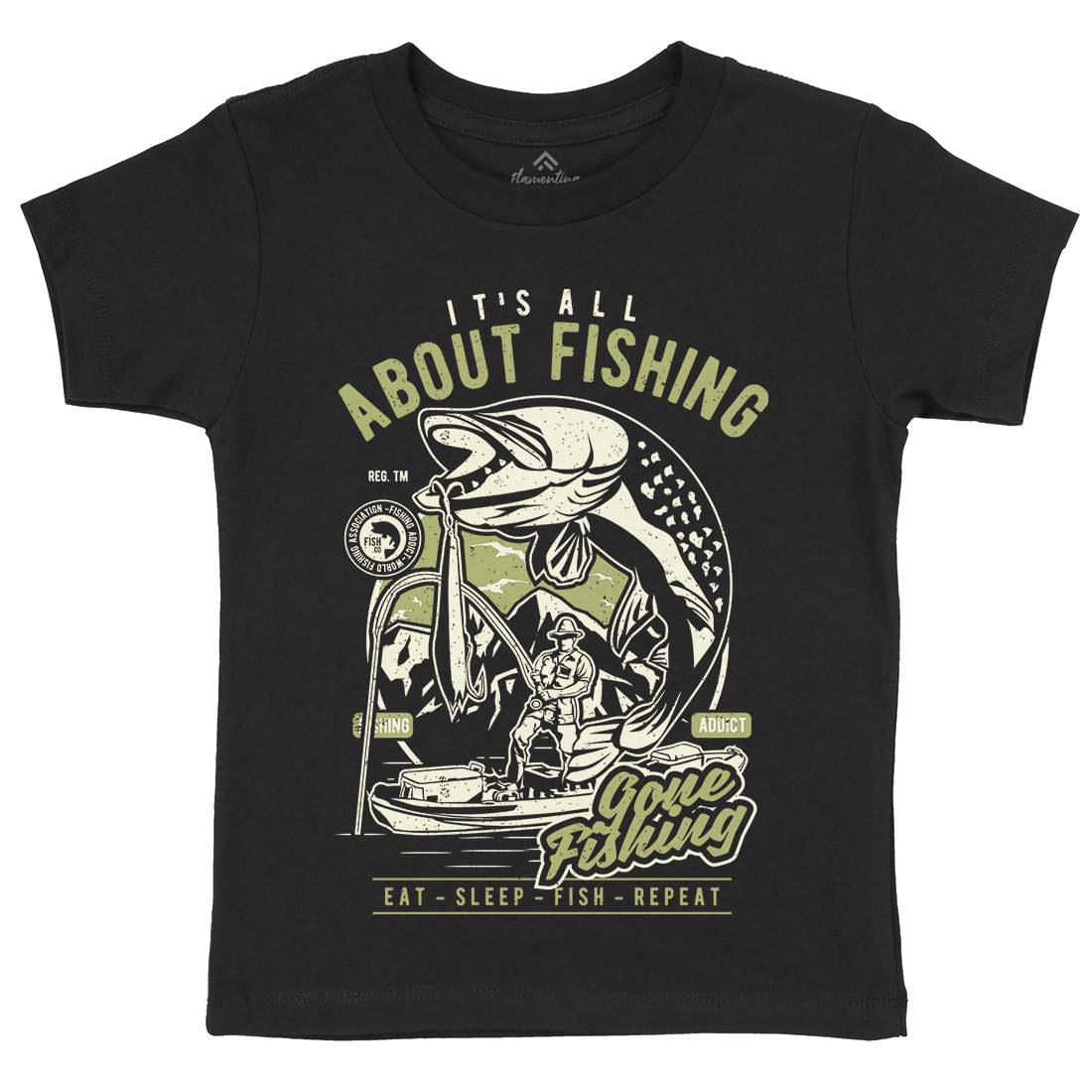 All About Kids Organic Crew Neck T-Shirt Fishing A604