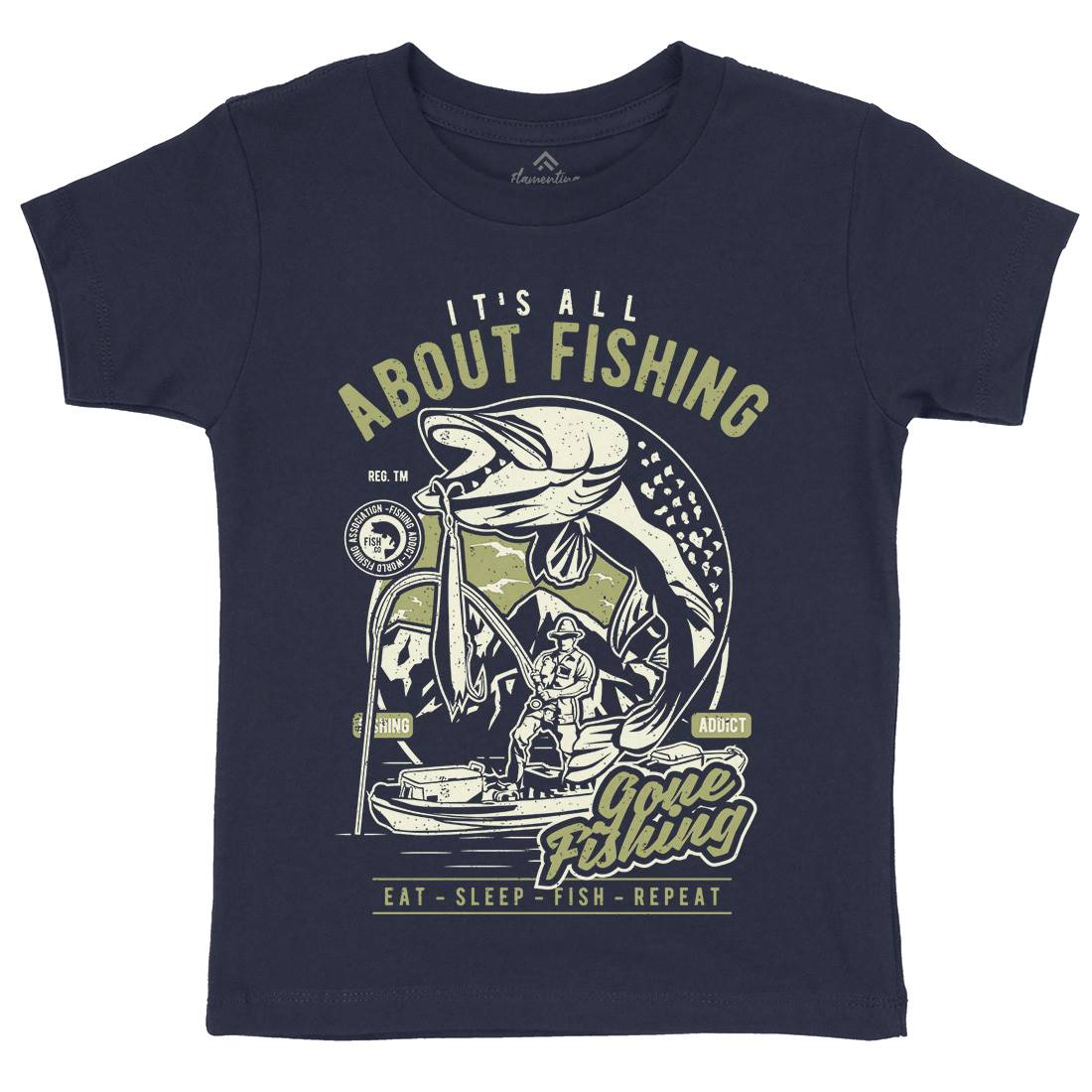 All About Kids Crew Neck T-Shirt Fishing A604 - Flamentina