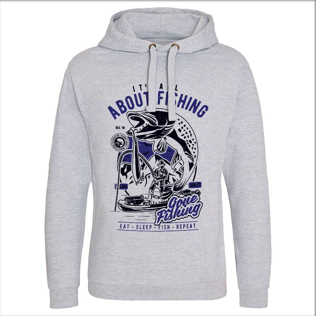 All About Mens Hoodie Without Pocket Fishing A604