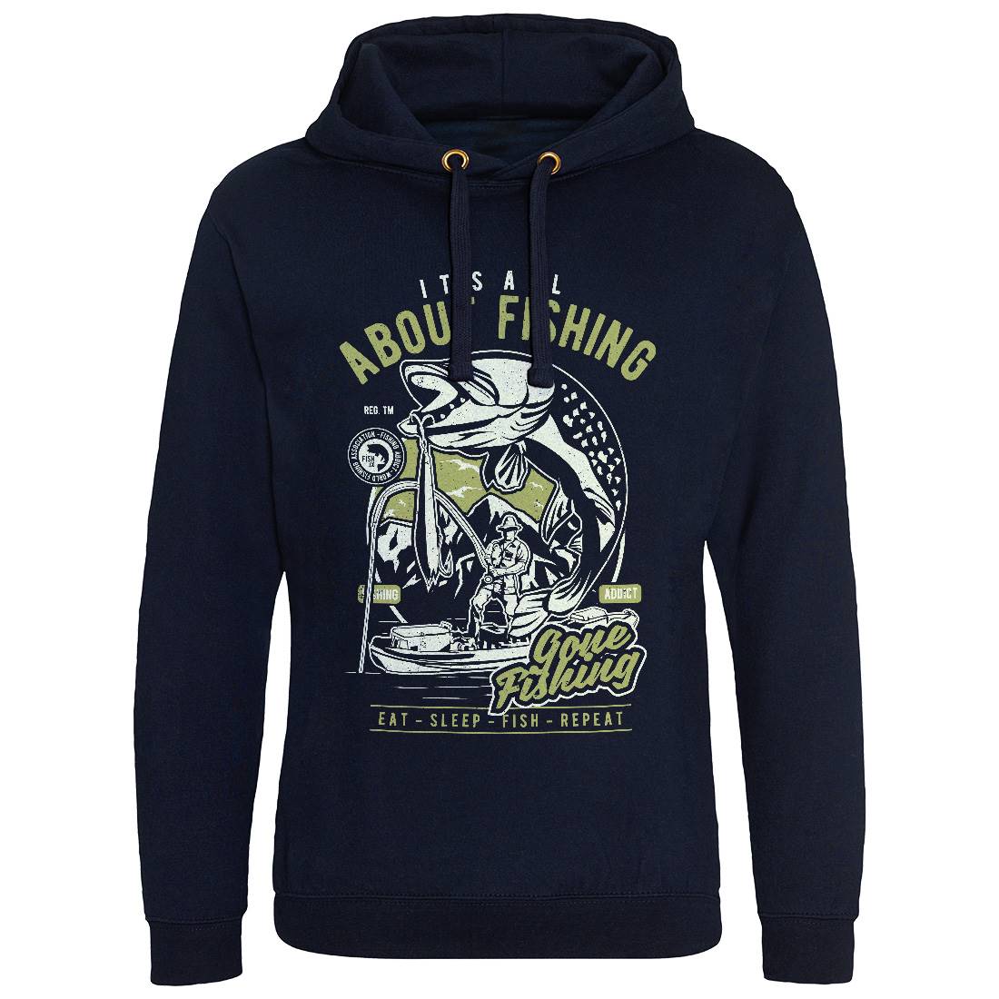 All About Mens Hoodie Without Pocket Fishing A604
