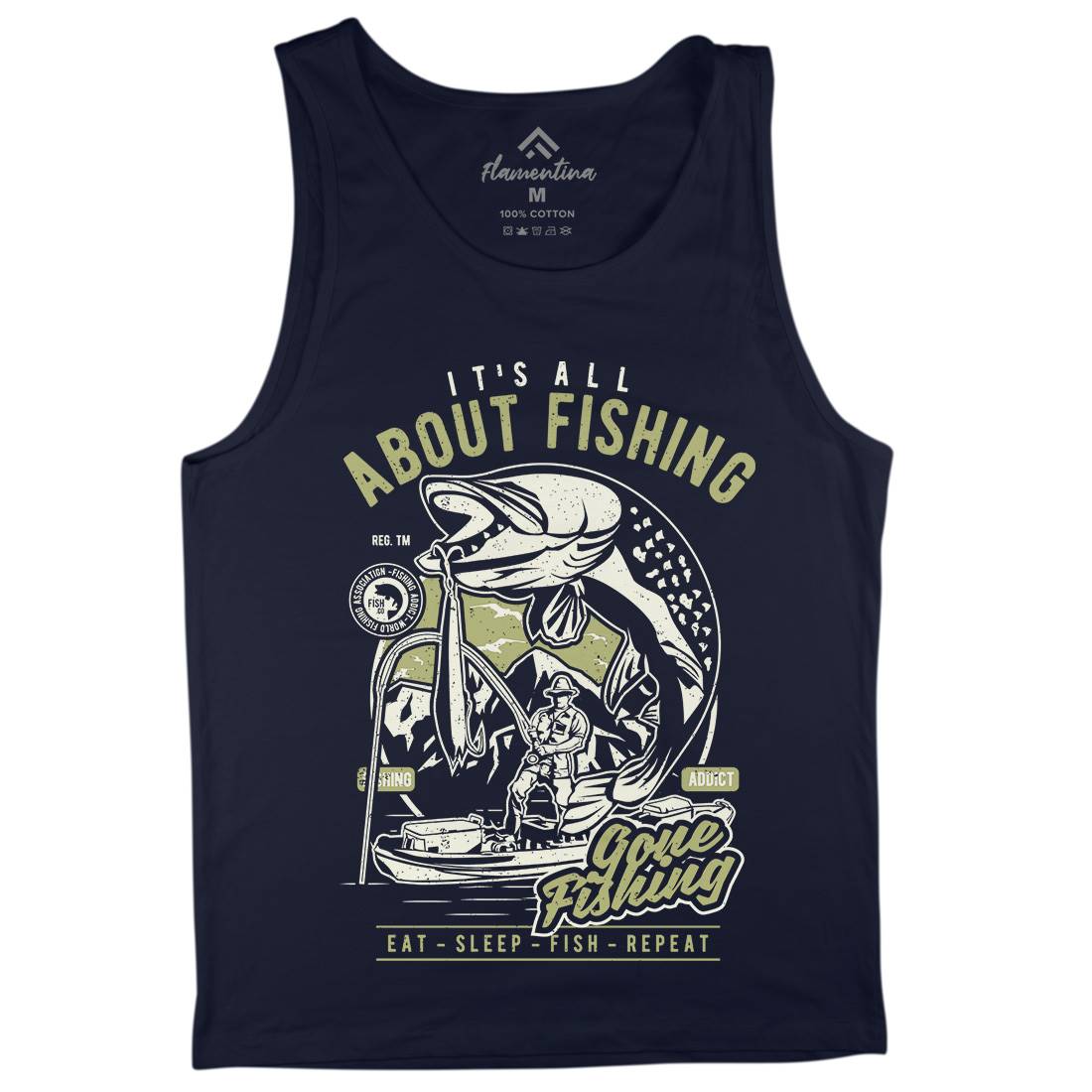 All About Mens Tank Top Vest Fishing A604