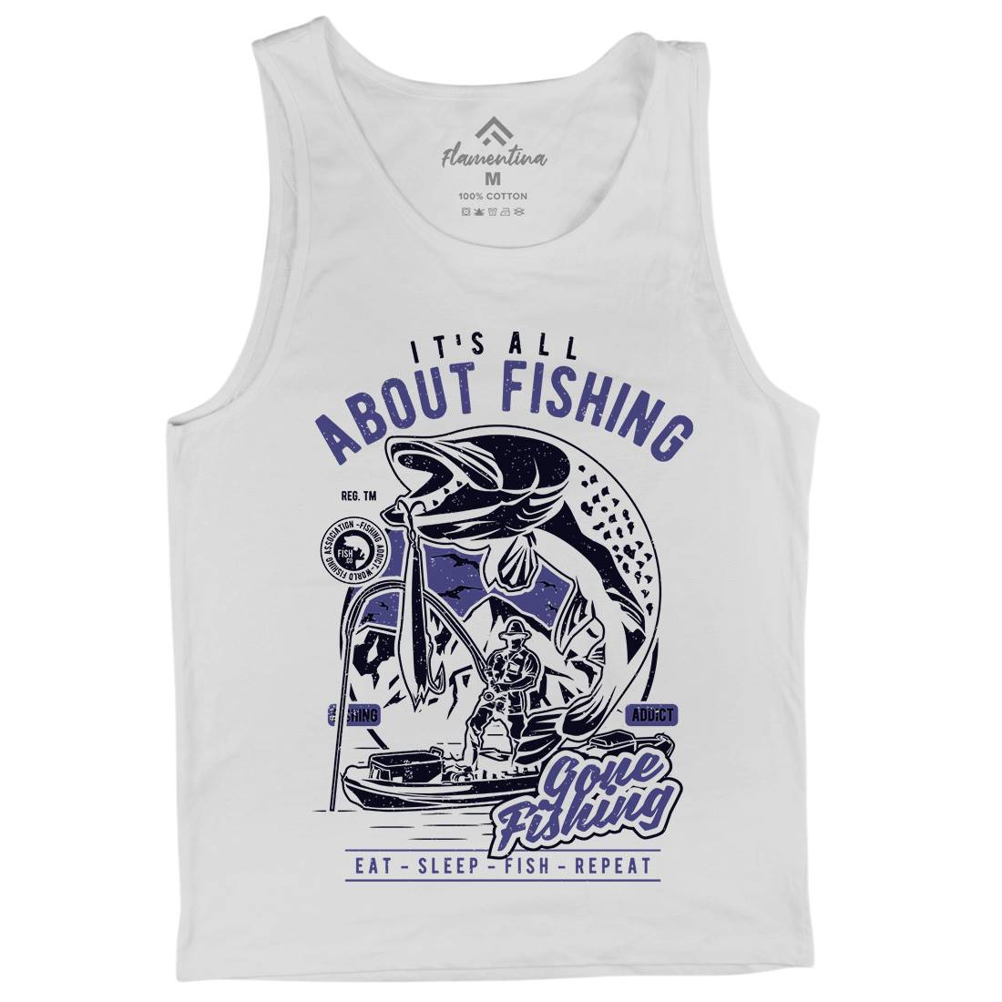 All About Mens Tank Top Vest Fishing A604
