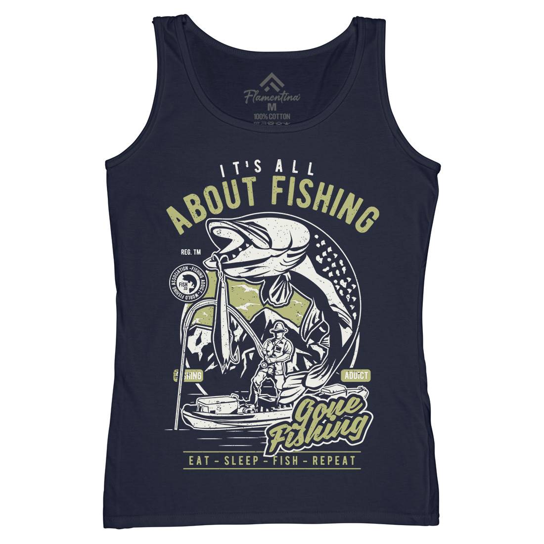 All About Womens Organic Tank Top Vest Fishing A604