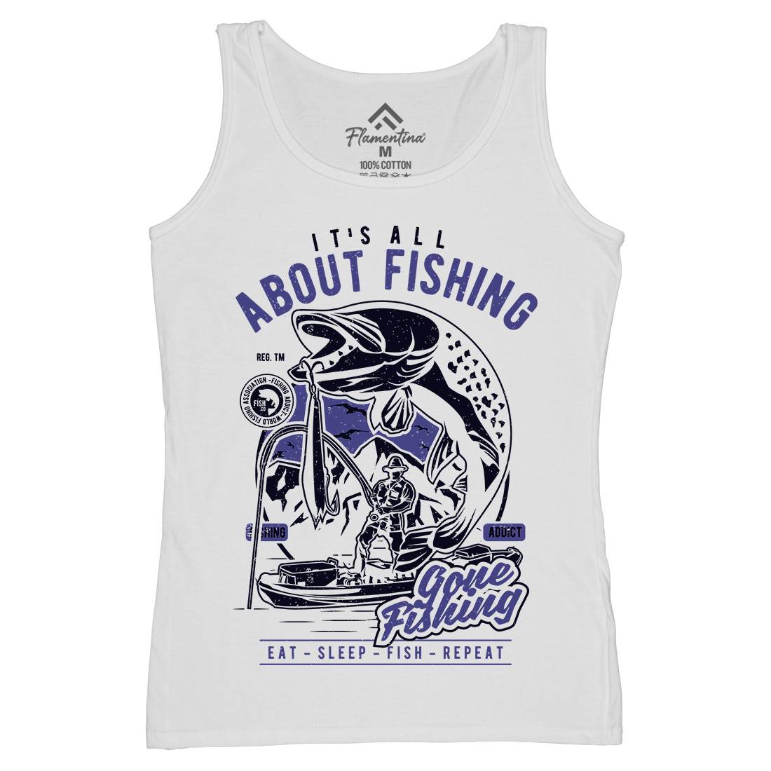 All About Womens Organic Tank Top Vest Fishing A604
