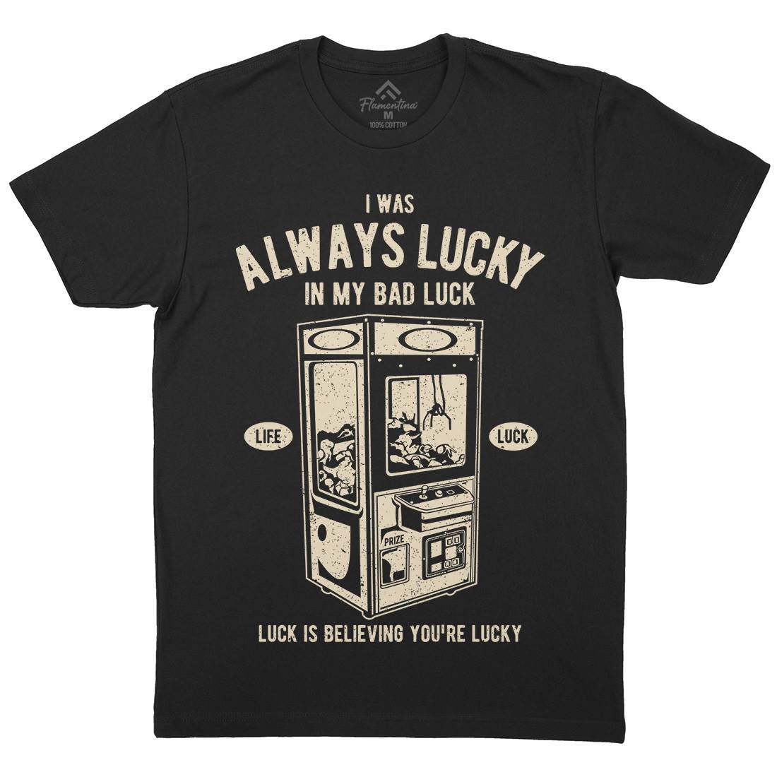 Always Lucky Mens Crew Neck T-Shirt Geek A605