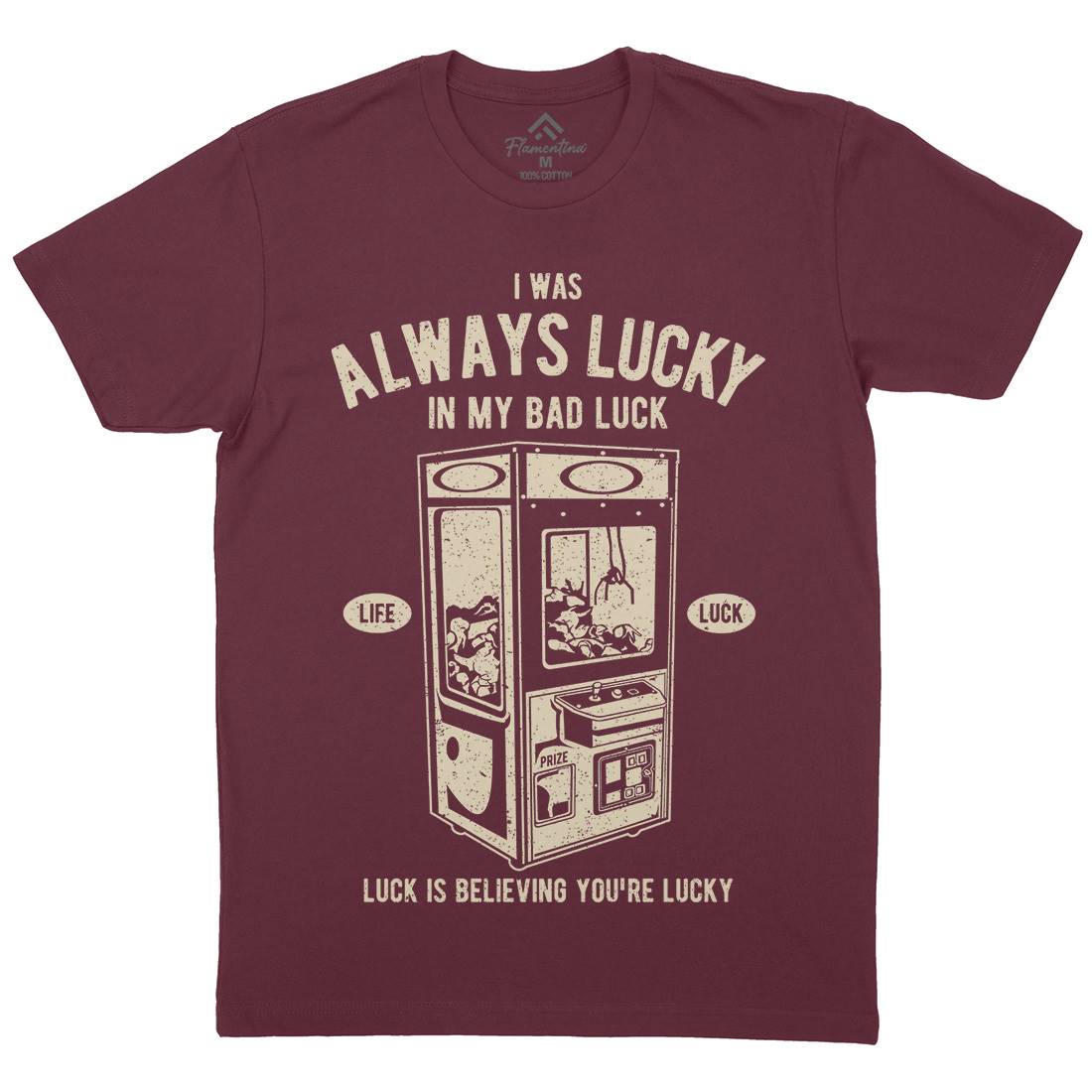 Always Lucky Mens Organic Crew Neck T-Shirt Geek A605