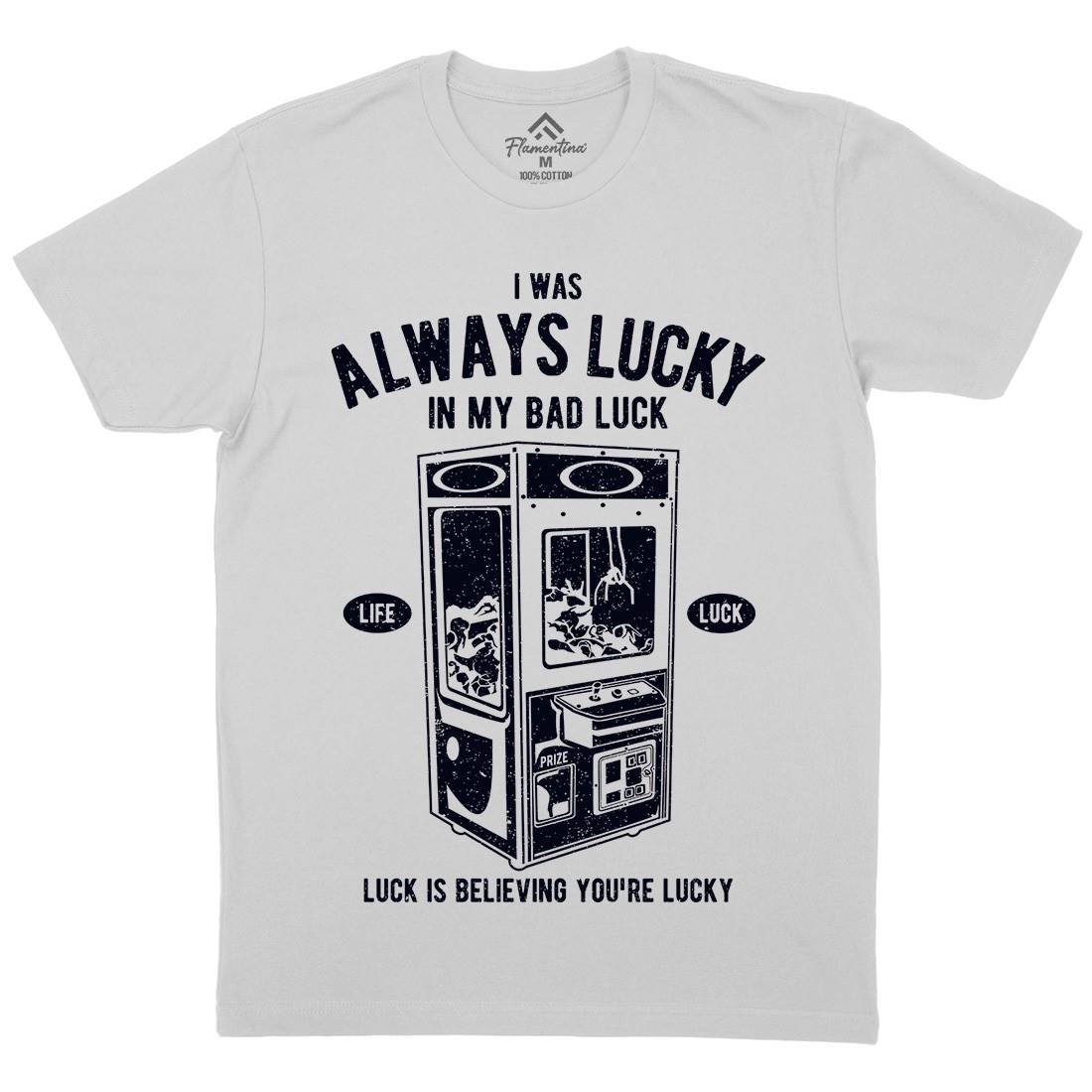 Always Lucky Mens Crew Neck T-Shirt Geek A605