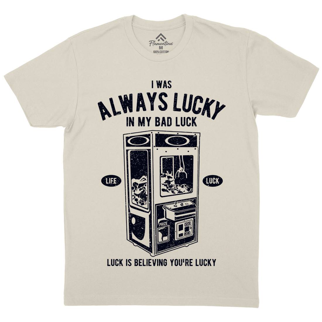 Always Lucky Mens Organic Crew Neck T-Shirt Geek A605