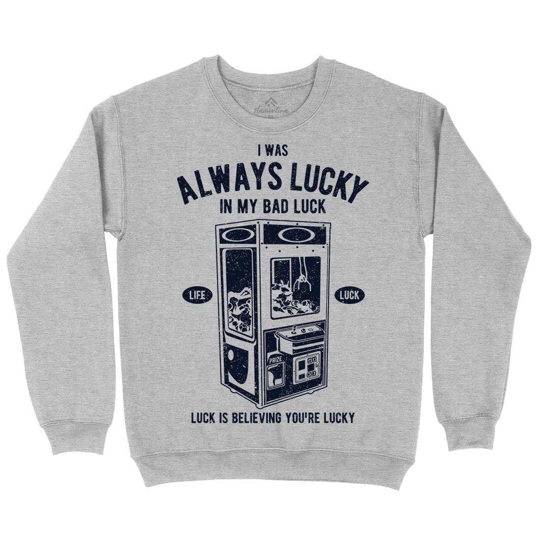 Always Lucky Mens Crew Neck Sweatshirt Geek A605