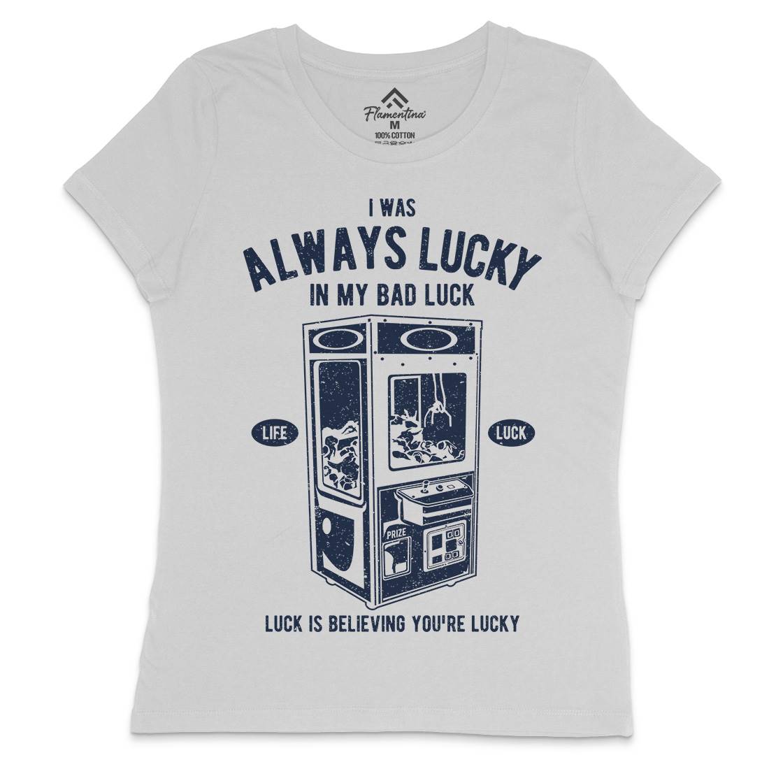 Always Lucky Womens Crew Neck T-Shirt Geek A605