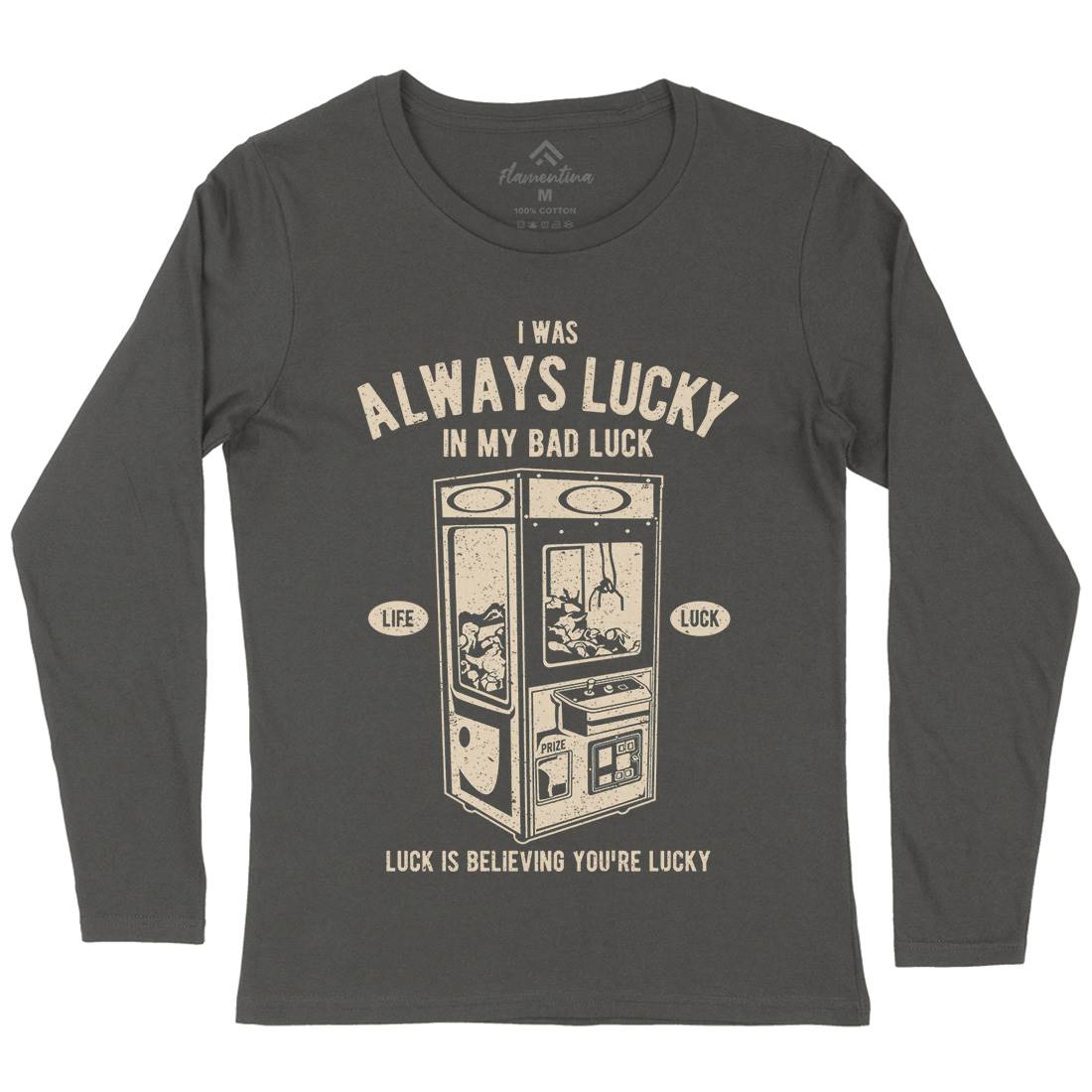 Always Lucky Womens Long Sleeve T-Shirt Geek A605