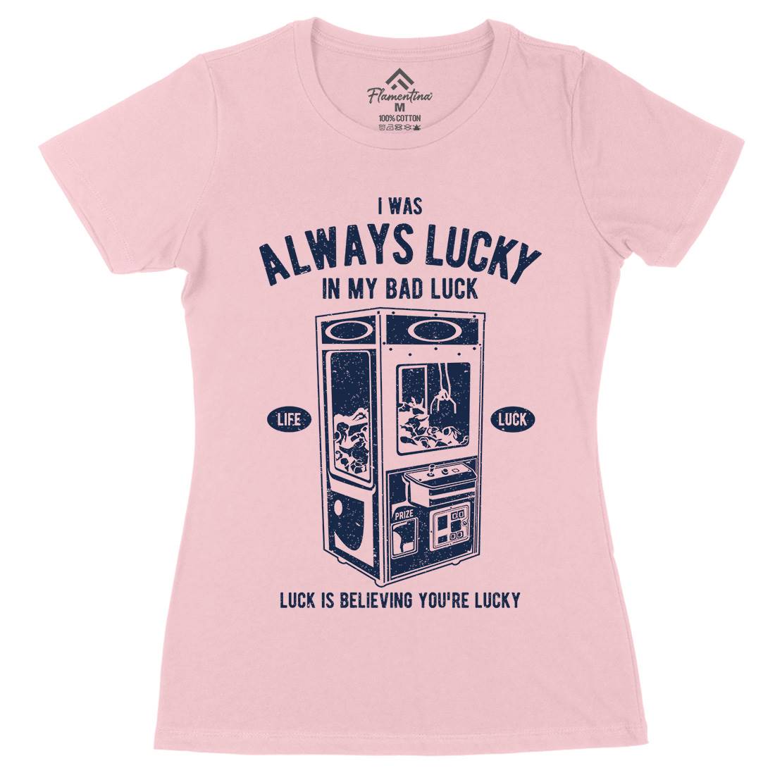 Always Lucky Womens Organic Crew Neck T-Shirt Geek A605
