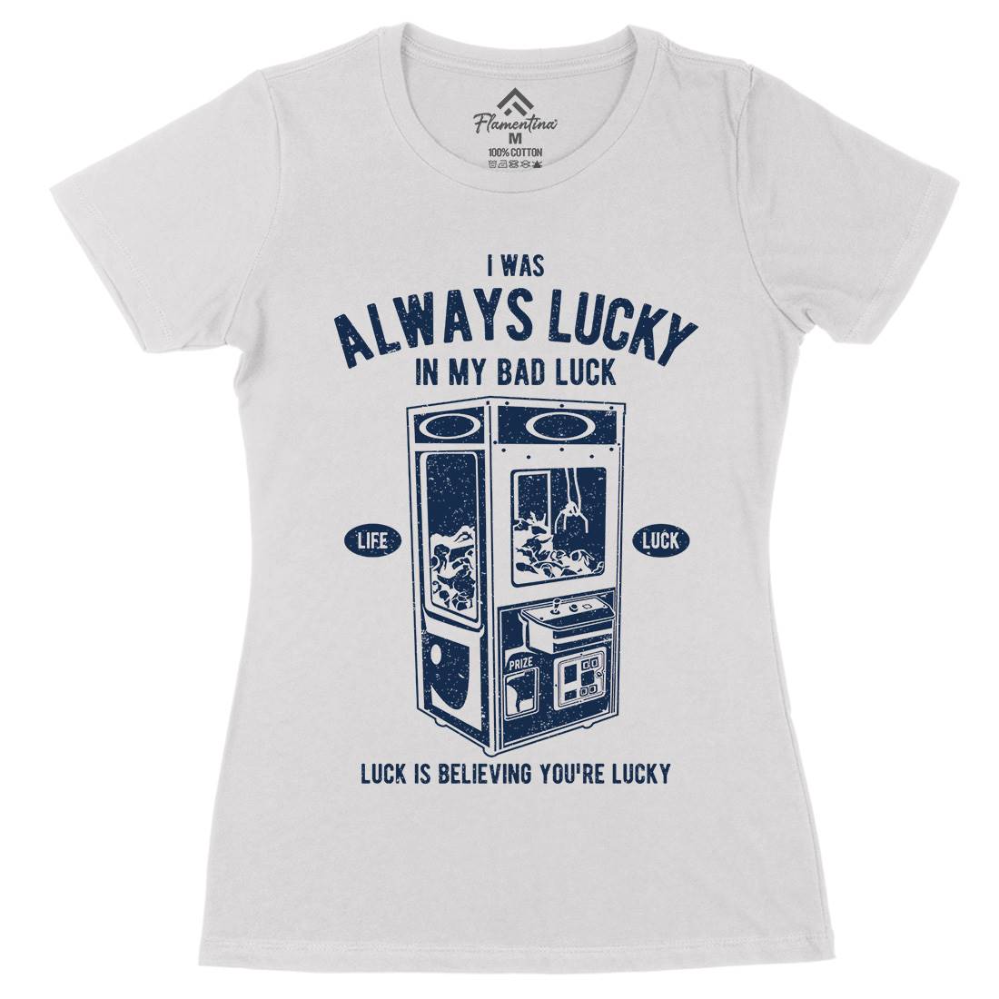 Always Lucky Womens Organic Crew Neck T-Shirt Geek A605