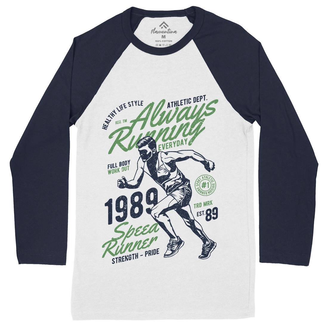 Always Running Mens Long Sleeve Baseball T-Shirt Sport A606