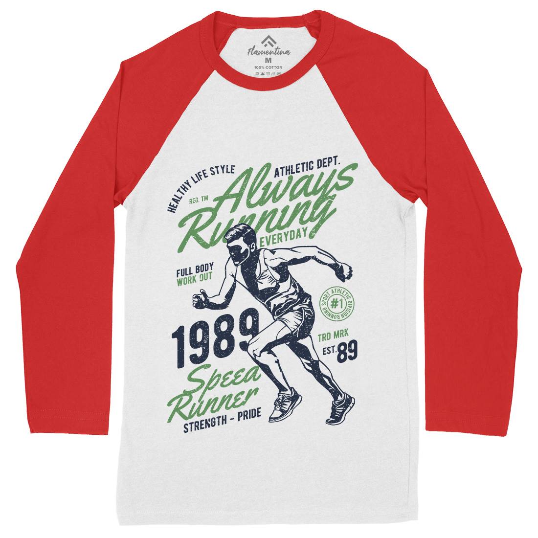 Always Running Mens Long Sleeve Baseball T-Shirt Sport A606