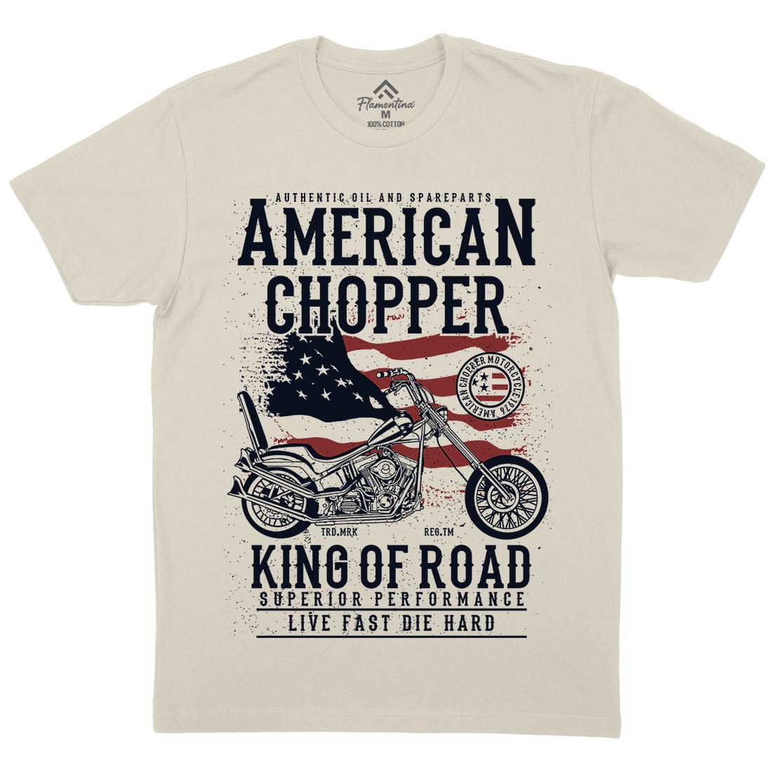 American Chopper Mens Organic Crew Neck T-Shirt Motorcycles A607