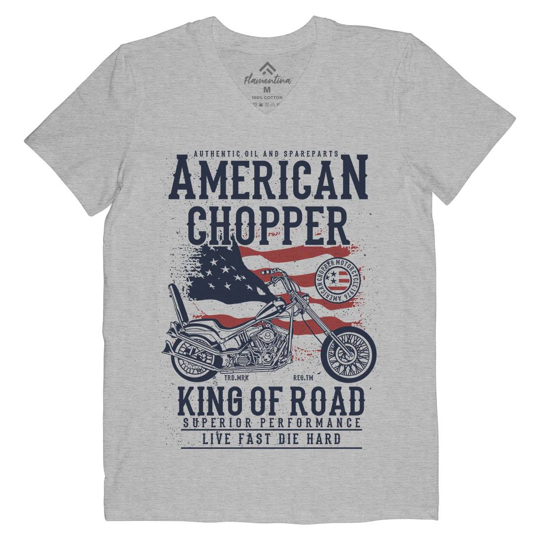 American Chopper Mens V-Neck T-Shirt Motorcycles A607