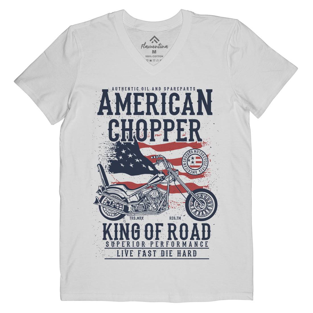 American Chopper Mens Organic V-Neck T-Shirt Motorcycles A607