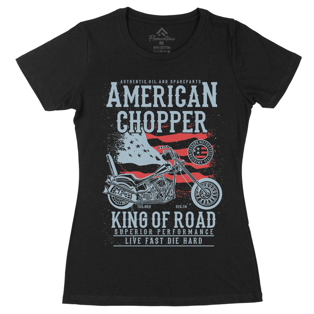 American Chopper Womens Organic Crew Neck T-Shirt Motorcycles A607