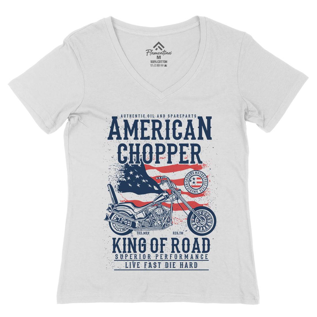 American Chopper Womens Organic V-Neck T-Shirt Motorcycles A607