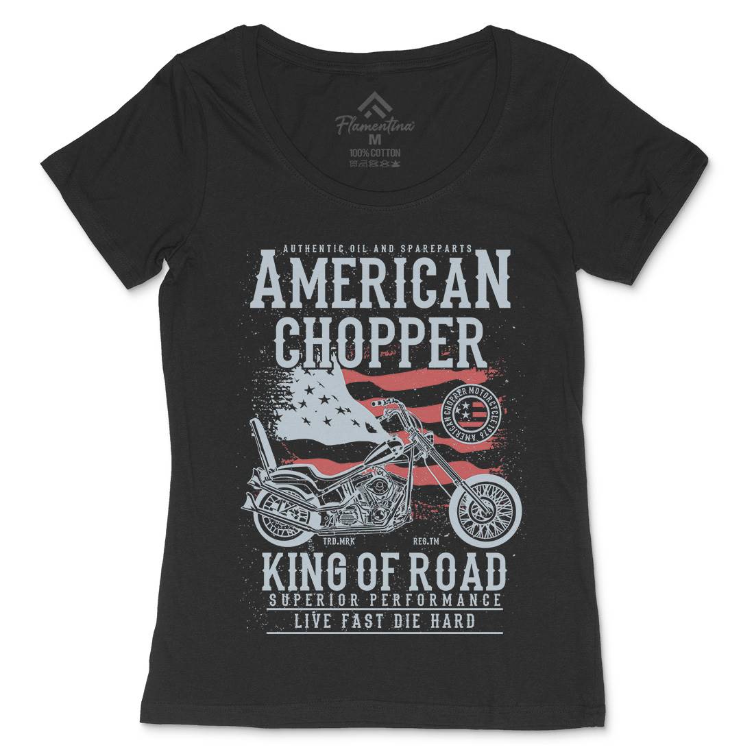 American Chopper Womens Scoop Neck T-Shirt Motorcycles A607