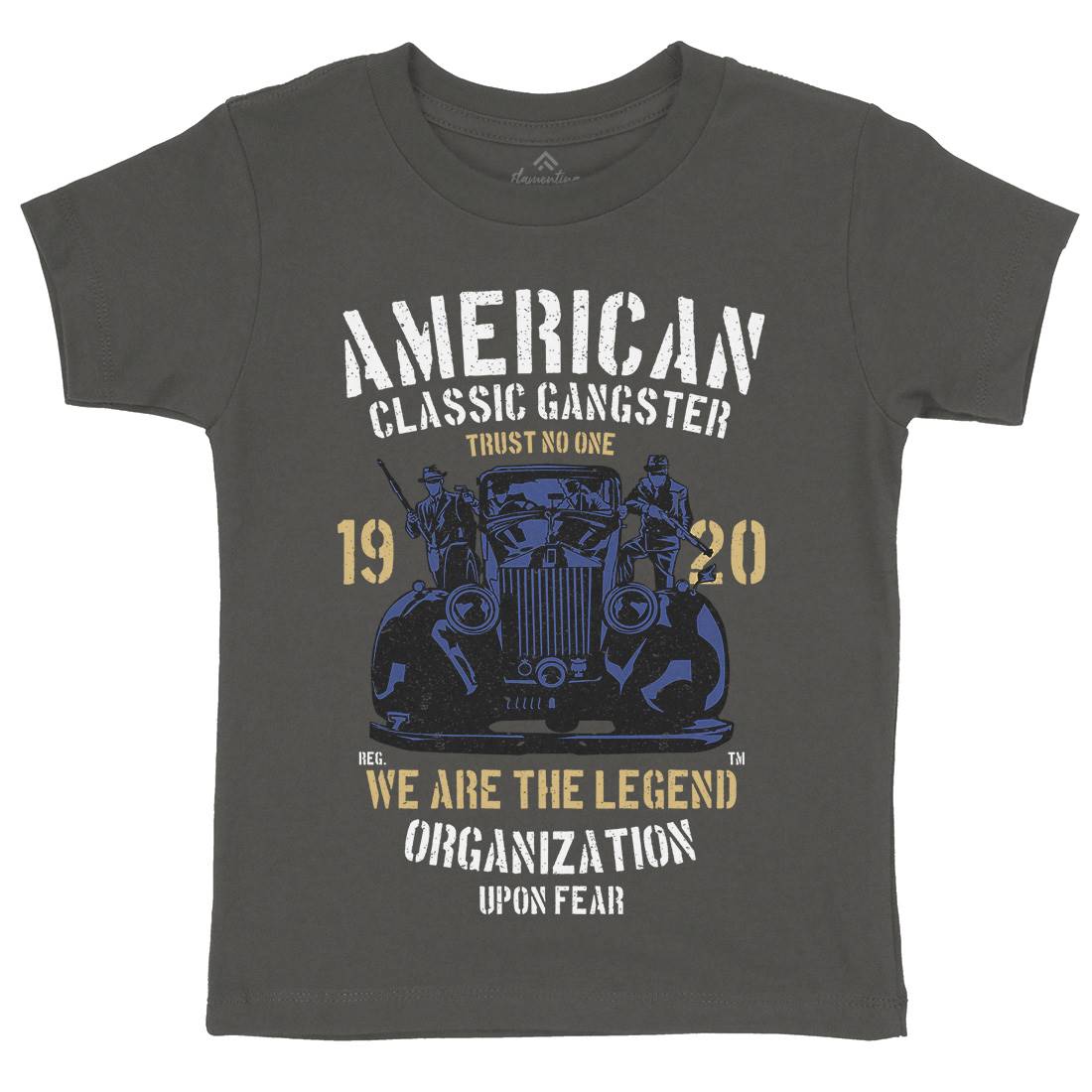 Classic Kids Organic Crew Neck T-Shirt American A608