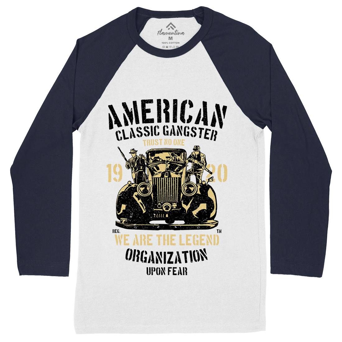 Classic Mens Long Sleeve Baseball T-Shirt American A608