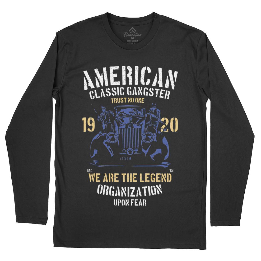 Classic Mens Long Sleeve T-Shirt American A608
