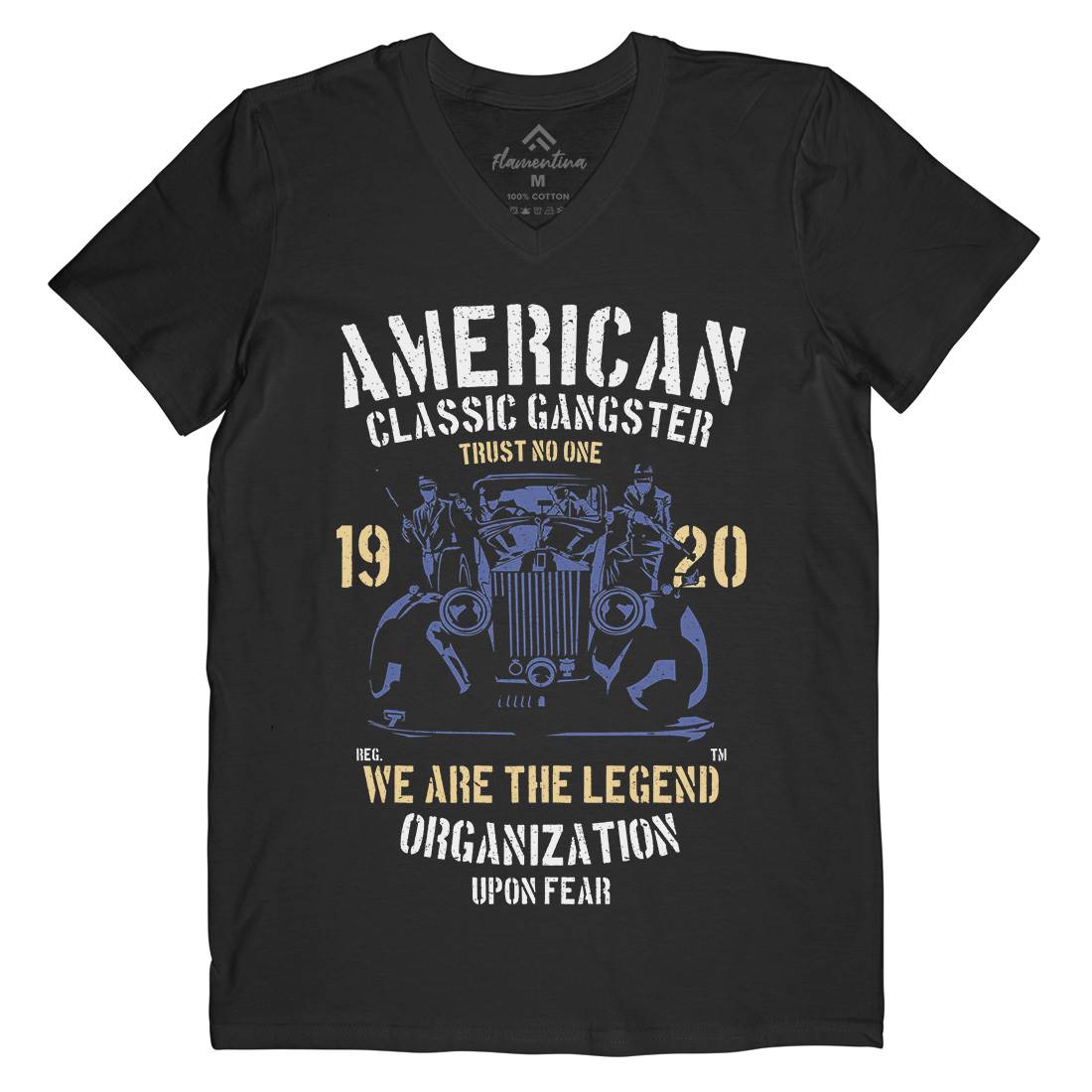 Classic Mens Organic V-Neck T-Shirt American A608