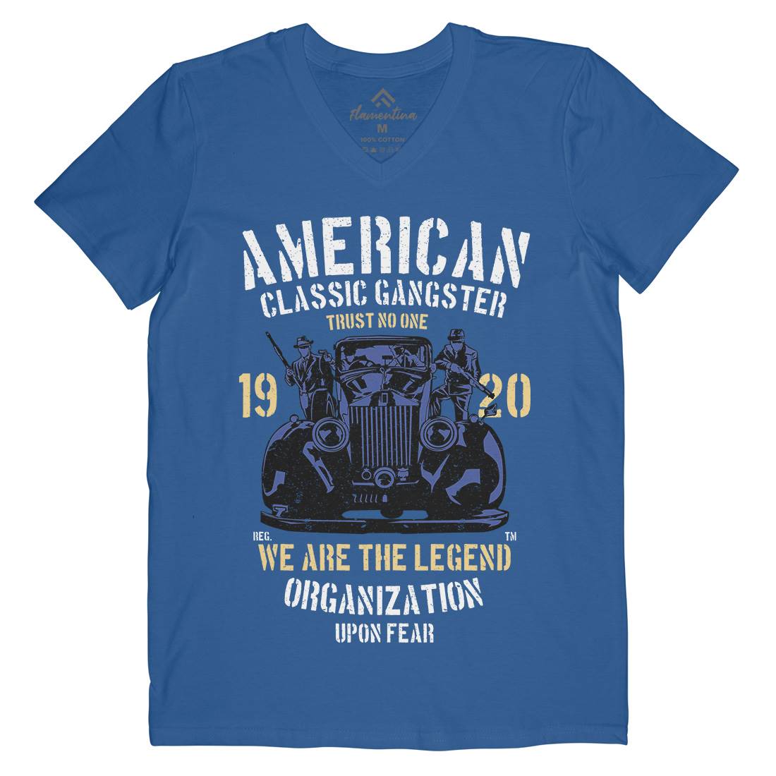 Classic Mens V-Neck T-Shirt American A608