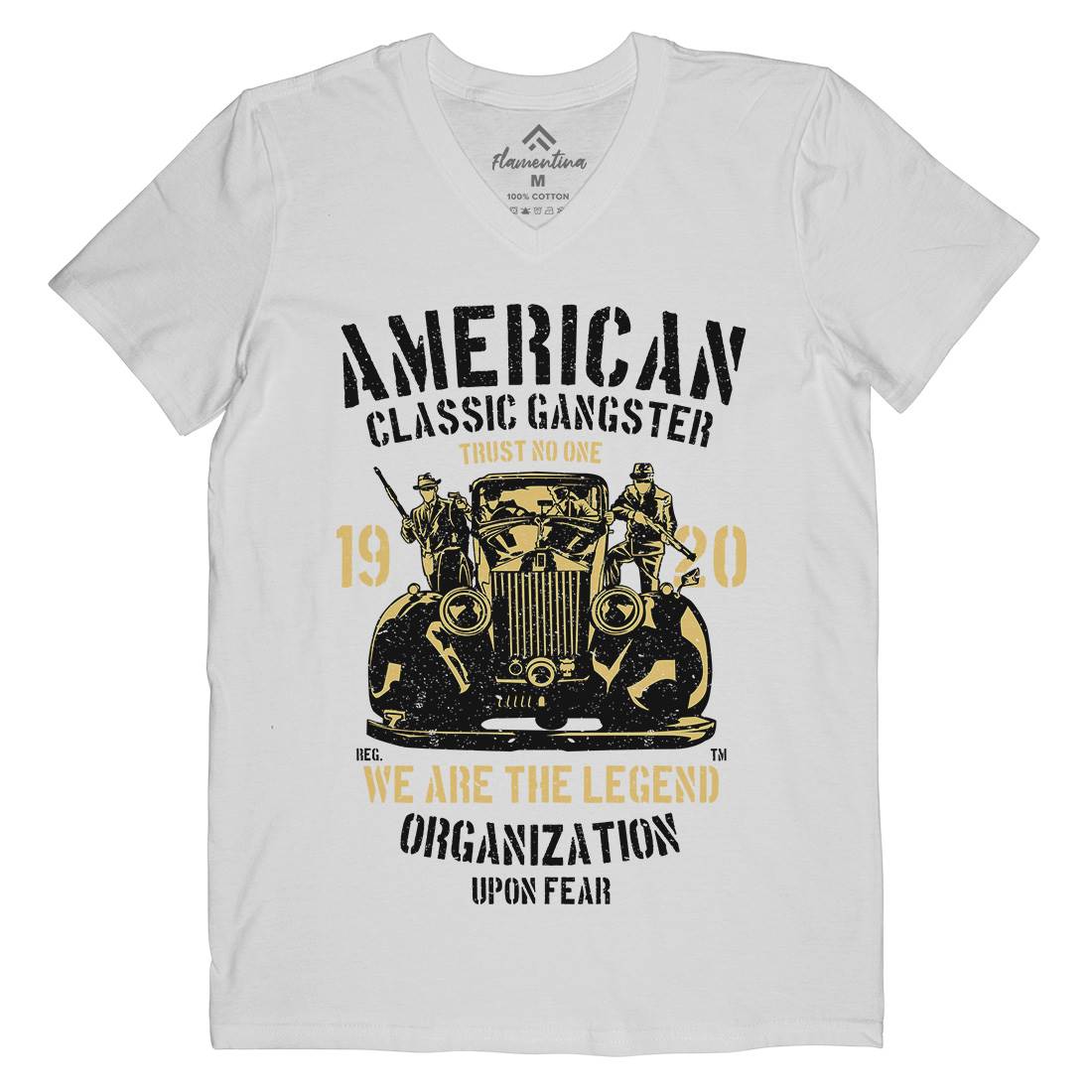 Classic Mens V-Neck T-Shirt American A608