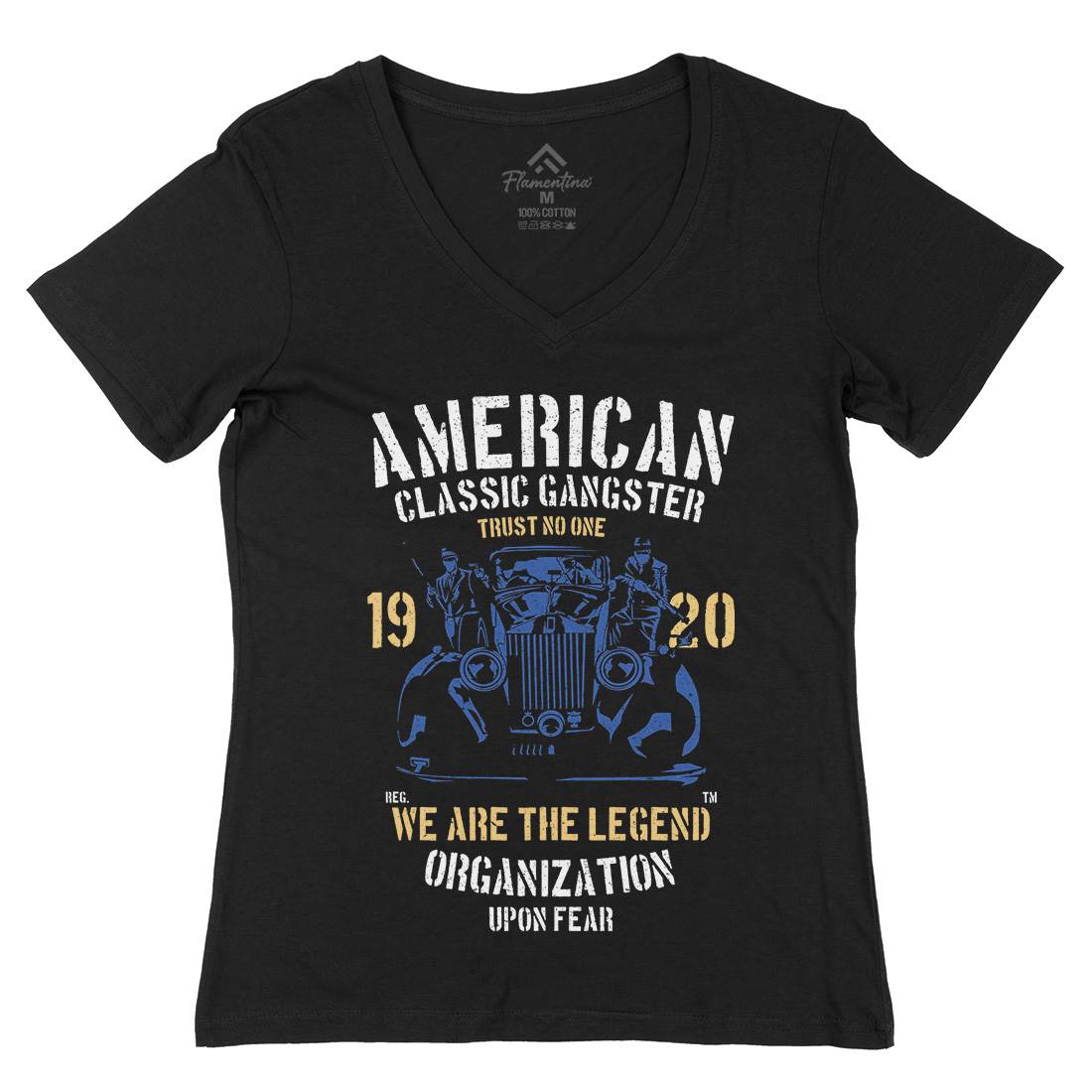 Classic Womens Organic V-Neck T-Shirt American A608