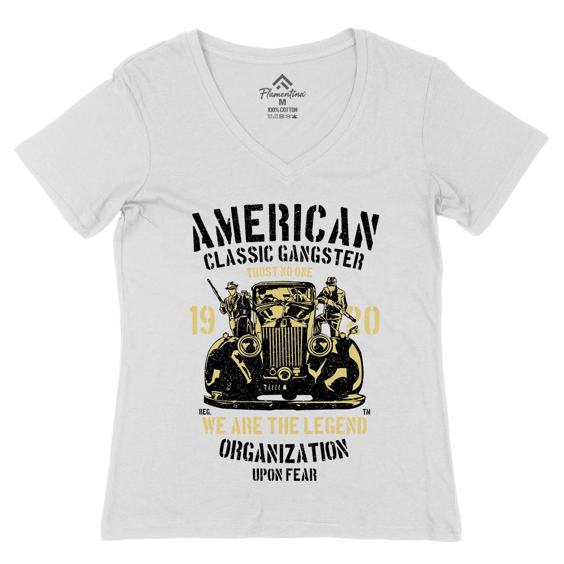 Classic Womens Organic V-Neck T-Shirt American A608
