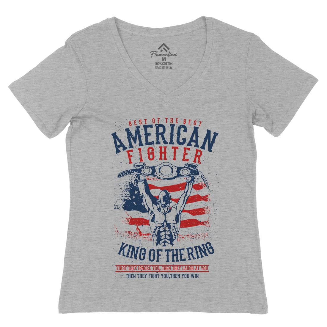 American Fighter Womens Organic V-Neck T-Shirt Sport A609
