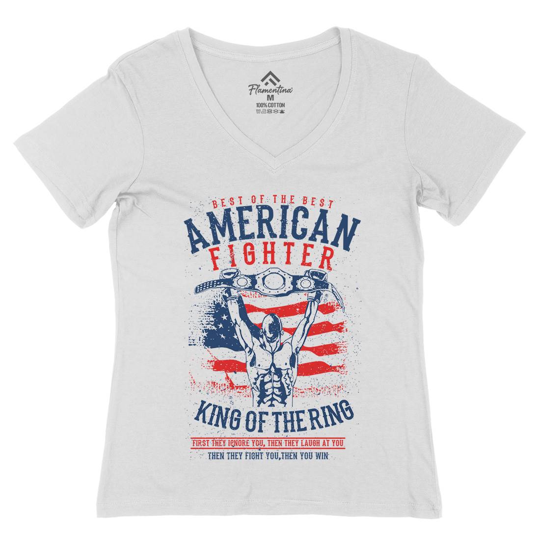 American Fighter Womens Organic V-Neck T-Shirt Sport A609