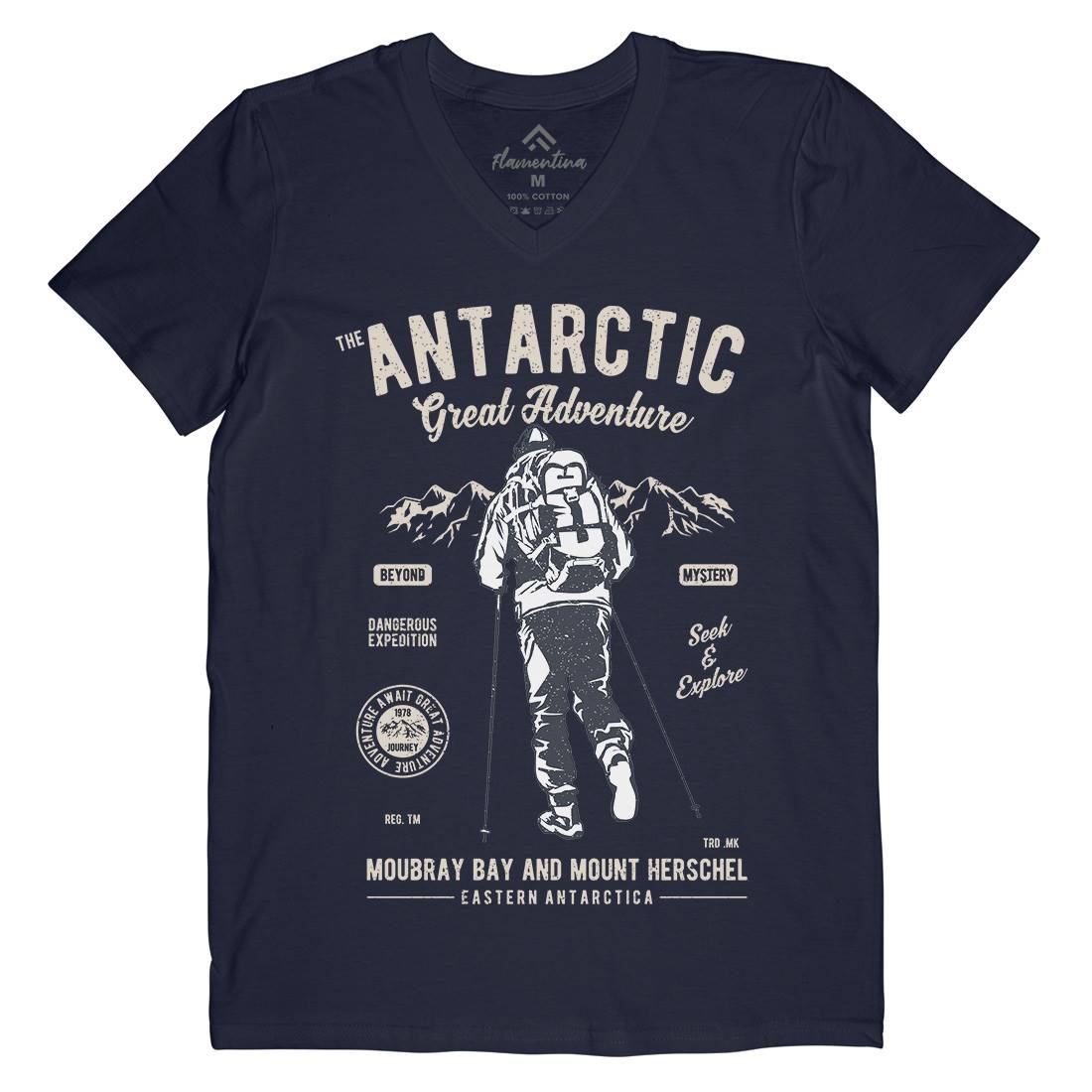 Antarctic Adventure Mens Organic V-Neck T-Shirt Sport A610