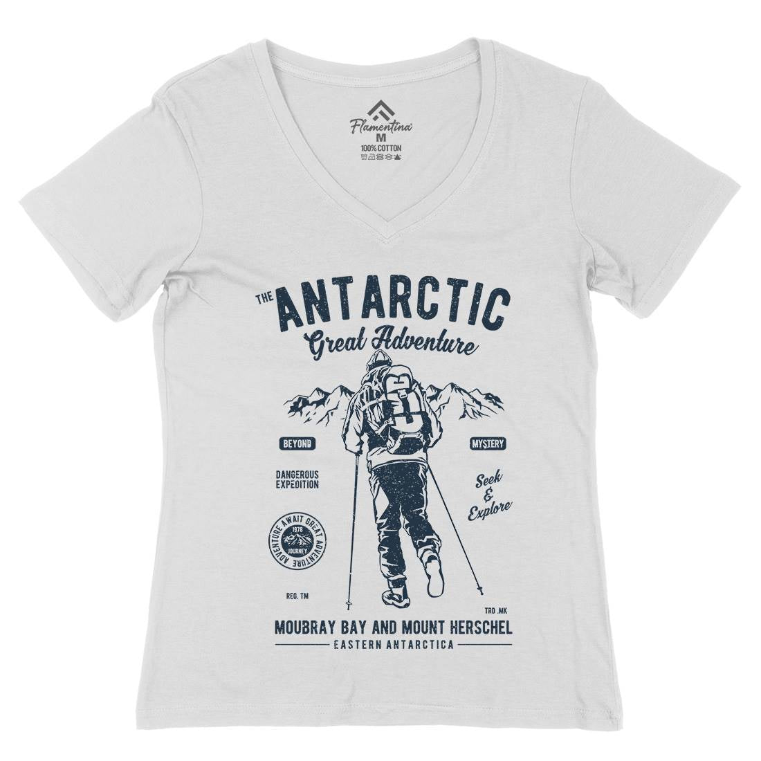 Antarctic Adventure Womens Organic V-Neck T-Shirt Sport A610