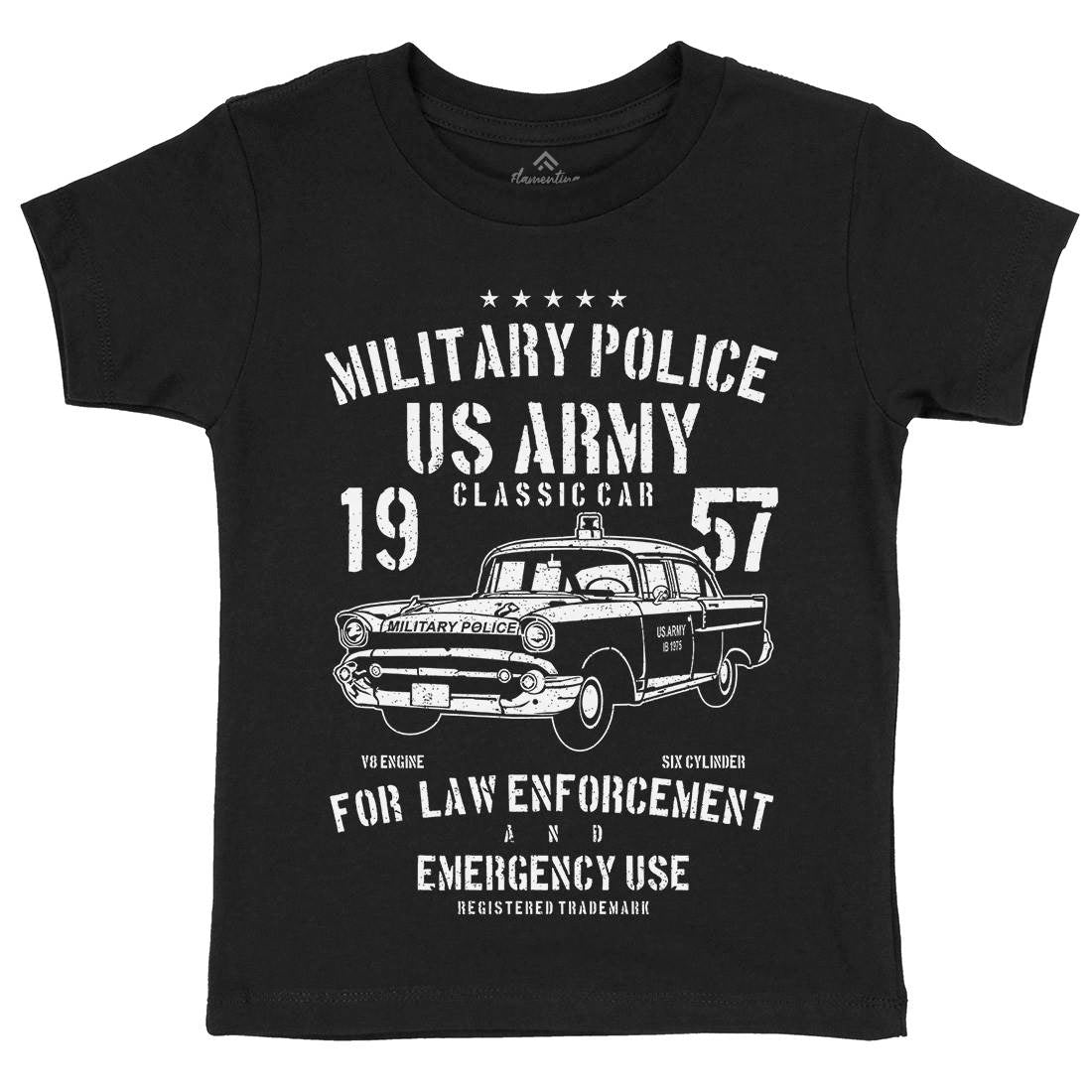 Classic Car Kids Organic Crew Neck T-Shirt Army A611