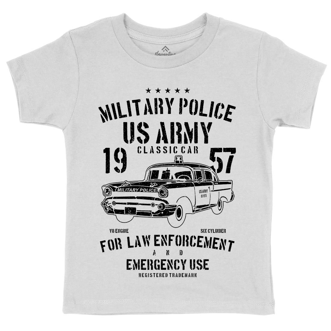Classic Car Kids Crew Neck T-Shirt Army A611