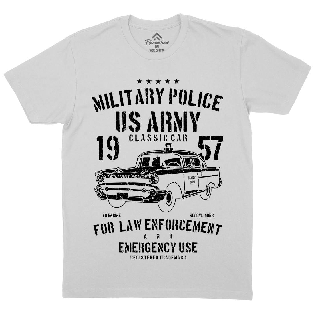 Classic Car Mens Crew Neck T-Shirt Army A611