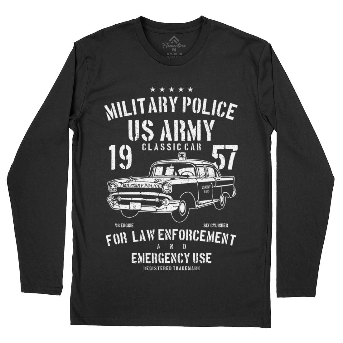 Classic Car Mens Long Sleeve T-Shirt Army A611