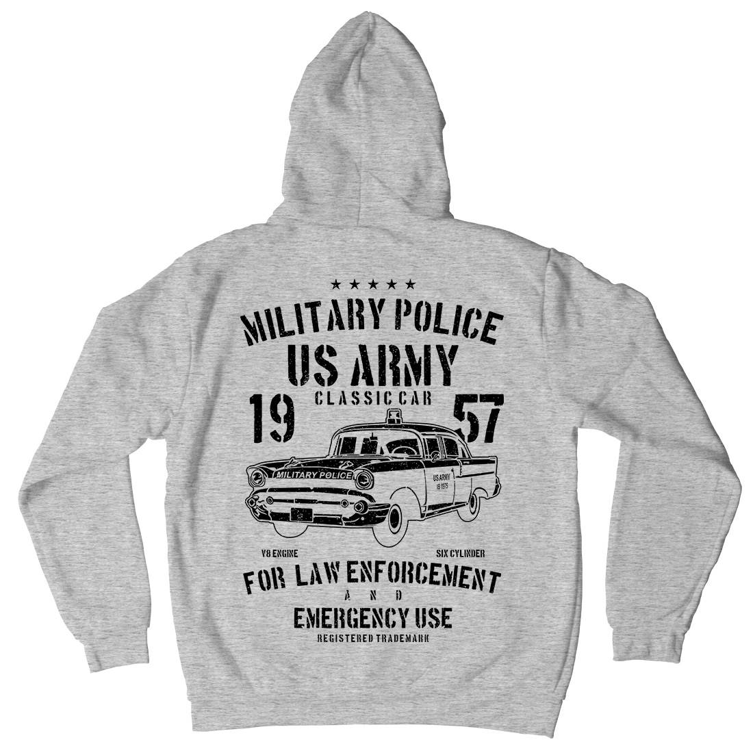 Classic Car Kids Crew Neck Hoodie Army A611