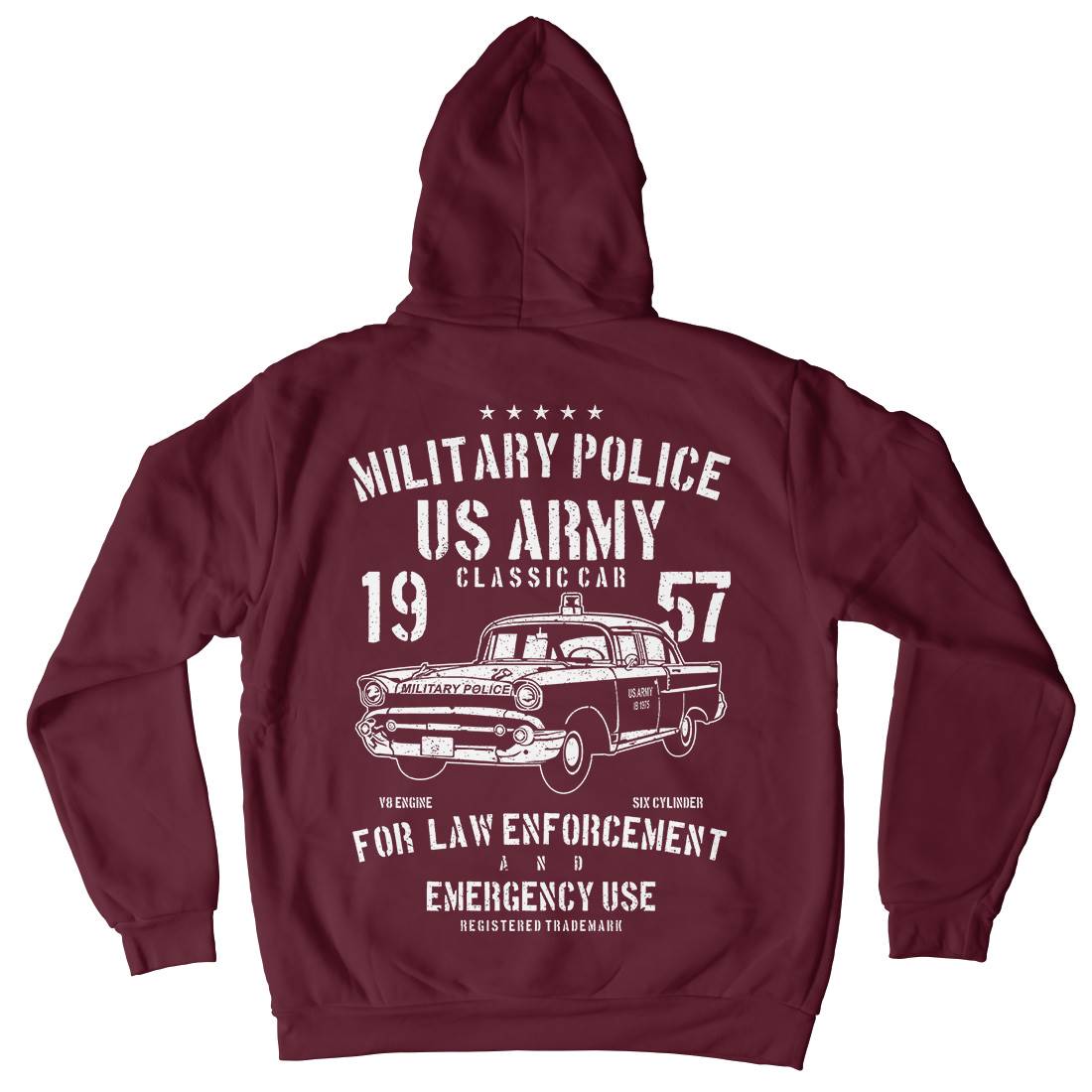 Classic Car Mens Hoodie With Pocket Army A611